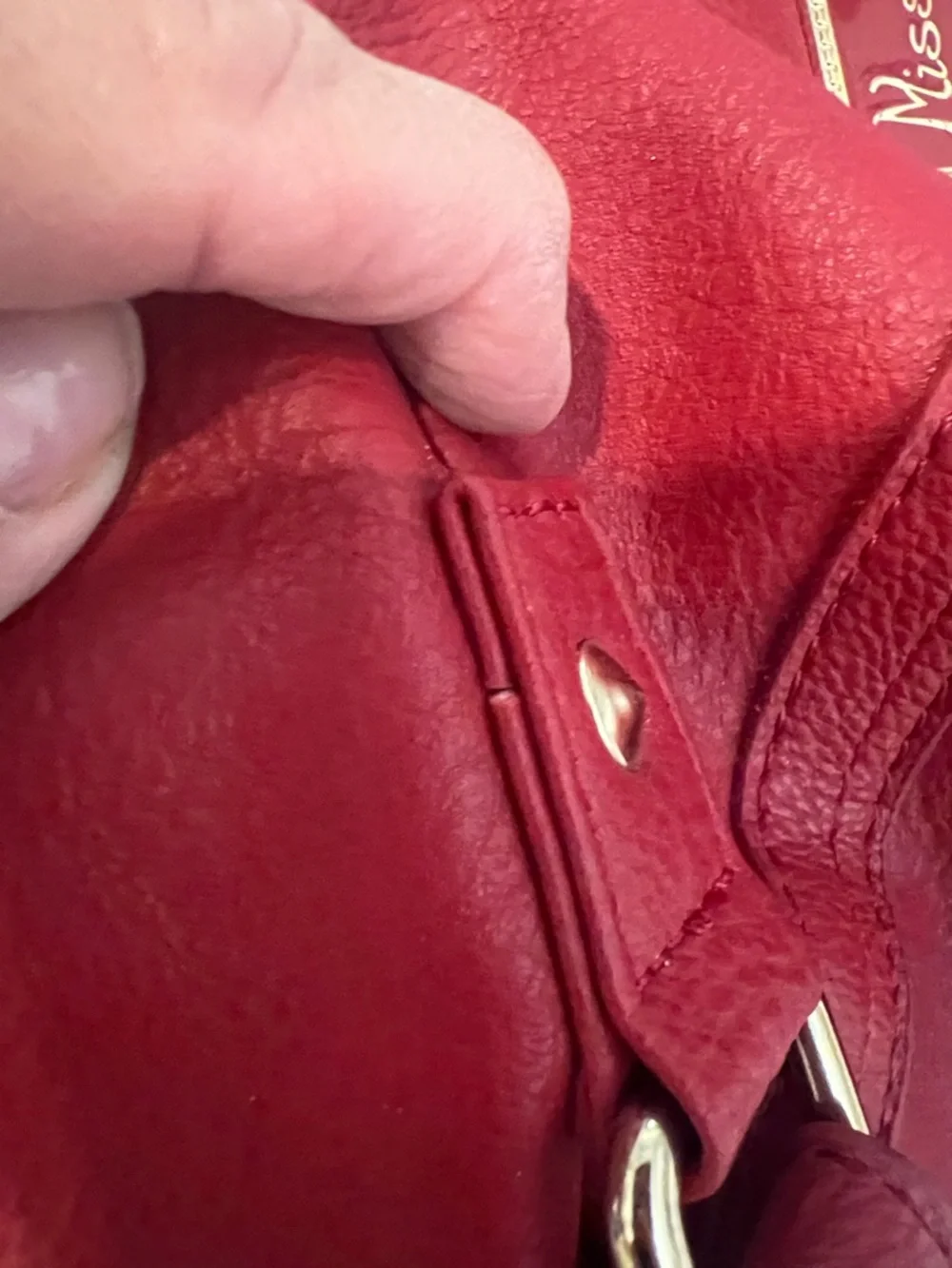 NWOT Red Faux Leather Tote Handbag lots of pockets great for travel